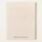 Licht beige linnen textuur eenvoudig dan typografi planner (Achterkant)