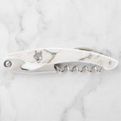 Licht beige marmer en wolf kurkentrekker (Voorkant)