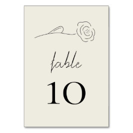 Licht Beige Minimalistische Bloemenlijn Kunst Brui Kaart