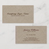 Licht Beige Natuurlijke Faux Linnen Burlap Stof Lo Visitekaartje (Voorkant / Achterkant)