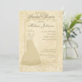 Licht beige  papier Bridal Shower Uitnodiging (Staand voorkant)