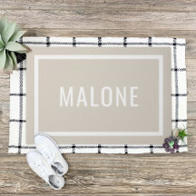 Licht beige Persoonlijke familienaam Doormat