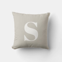 Licht Beige Tan Initiaal Monogrammed Outdoor Kusse