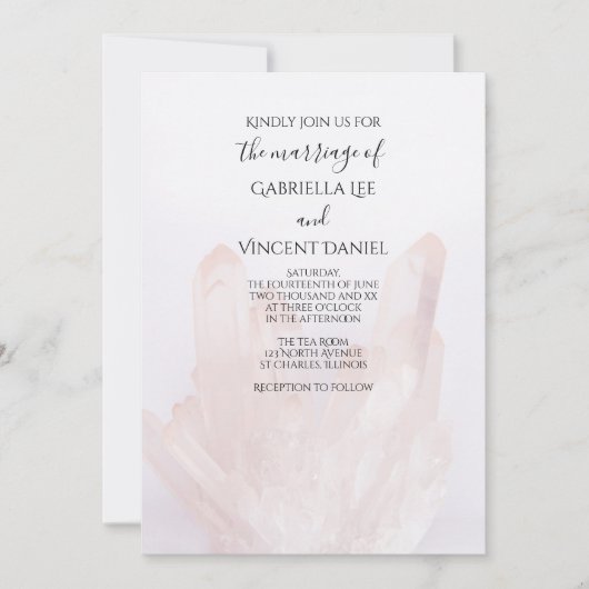 Licht Beluister roze kristallen bruiloft Kaart (Voorkant)