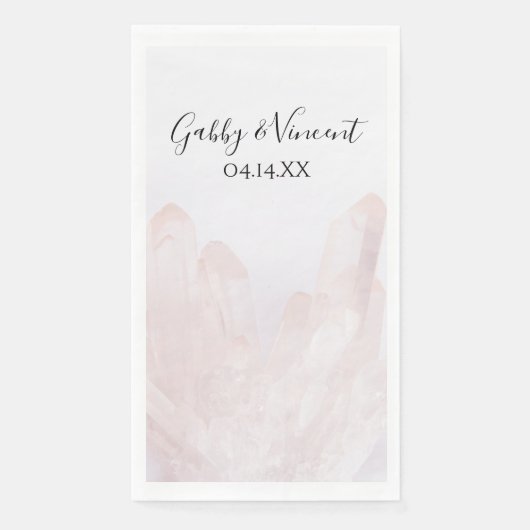 Licht Beluister roze kristallen bruiloft Servet (Voorkant)