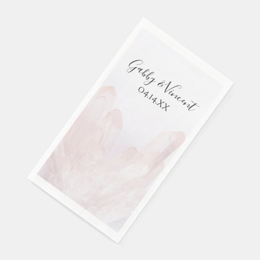 Licht Beluister roze kristallen bruiloft Servet (Hoek)