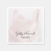 Licht Beluister roze kristallen bruiloft Servet (Voorkant)