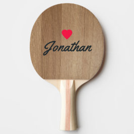 Licht Berkenhout Vintage Hart Handtekening Tafeltennisbatje