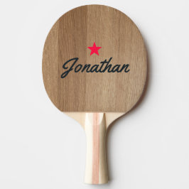 Licht Berkenhout Vintage Ster Handtekening Tafeltennisbatje