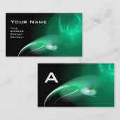 LICHT BIRD MONOGRAM Levendig zwart blauw groen Visitekaartje (Voorkant / Achterkant)