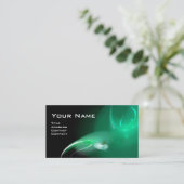 LICHT BIRD MONOGRAM Levendig zwart blauw groen Visitekaartje (Staand voorkant)