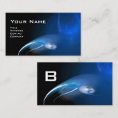 LICHT BIRD MONOGRAM Levendig zwart blauw Visitekaartje (Voorkant / Achterkant)