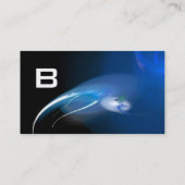 LICHT BIRD MONOGRAM Levendig zwart blauw Visitekaartje (Achterkant)