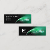 LICHT BIRD MONOGRAM Levendig zwart groen Mini Visitekaartje (Voorkant / Achterkant)