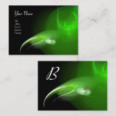 LICHT BIRD MONOGRAM Levendig zwart groen Visitekaartje (Voorkant / Achterkant)