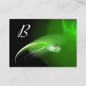 LICHT BIRD MONOGRAM Levendig zwart groen Visitekaartje (Achterkant)
