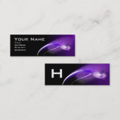 LICHT BIRD MONOGRAM Levendig zwart paars Mini Visitekaartje (Voorkant / Achterkant)