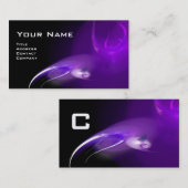 LICHT BIRD MONOGRAM Levendig zwart paars Visitekaartje (Voorkant / Achterkant)