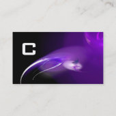 LICHT BIRD MONOGRAM Levendig zwart paars Visitekaartje (Achterkant)