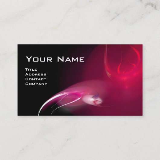 LICHT BIRD MONOGRAM Levendig zwart rood Visitekaartje (Voorkant)