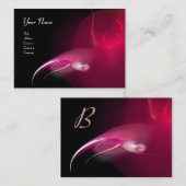 LICHT BIRD MONOGRAM Levendig zwart roze rood Visitekaartje (Voorkant / Achterkant)