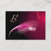 LICHT BIRD MONOGRAM Levendig zwart roze rood Visitekaartje (Achterkant)