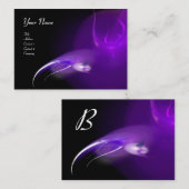 LICHT BIRD MONOGRAM Levendig zwart violet Visitekaartje (Voorkant / Achterkant)