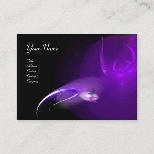 LICHT BIRD MONOGRAM Levendig zwart violet Visitekaartje (Voorkant)