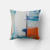 Licht blauw Abstract acrylverf Kussen (Achterkant)