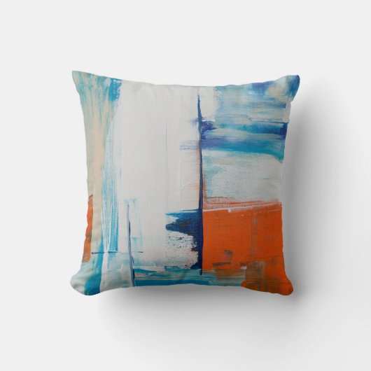 Licht blauw Abstract acrylverf Kussen (Voorkant)