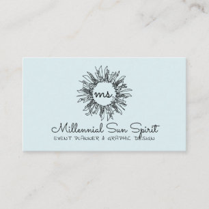 Licht Blauw Abstracte Spirituele Keltische Zon Visitekaartje