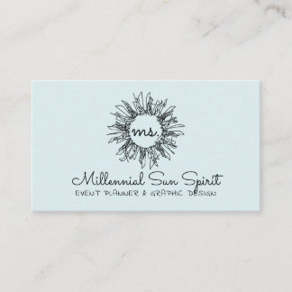 Licht Blauw Abstracte Spirituele Keltische Zon Visitekaartje