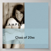 Licht blauw Afstuderen Foto-Poster Poster (Voorkant)