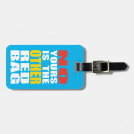 Licht blauw, ander Bagagelabel rode tas