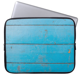 Licht blauw aquamarine vers  hout, stoffige bloem laptop sleeve