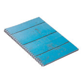 Licht blauw aquamarine vers hout, stoffige bloem notitieboek (Rechterzijde)