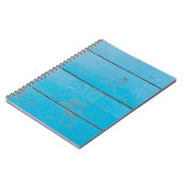 Licht blauw aquamarine vers hout, stoffige bloem notitieboek (Linkerzijde)