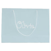 Licht blauw Baby shower Gift Bag Groot Cadeauzakje (Achterkant)
