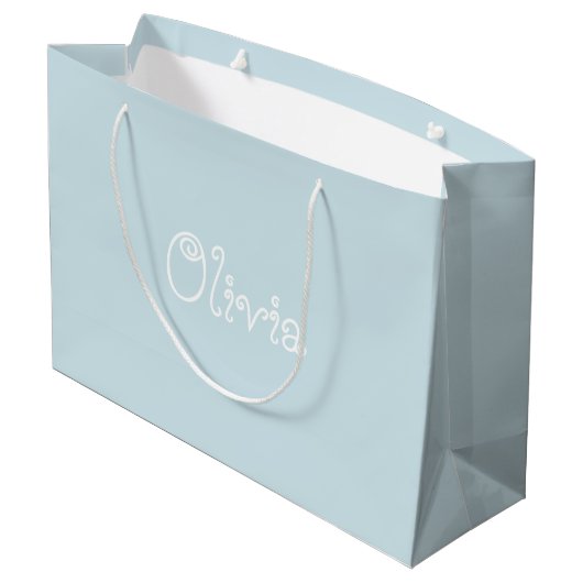 Licht blauw Baby shower Gift Bag Groot Cadeauzakje (Achterkant Gekanteld)