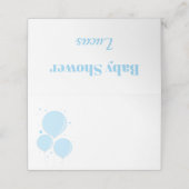 Licht blauw Baby shower Plaatskaartje (Buitenkant ongevouwen)