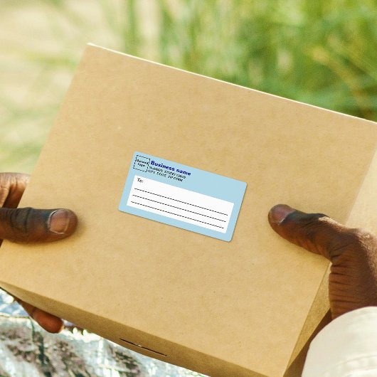 Licht blauw bedrijfs Verzendlabel