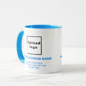 Licht blauw bedrijfsmerk Teksten over gecombineerd Mok (Voorkant links)
