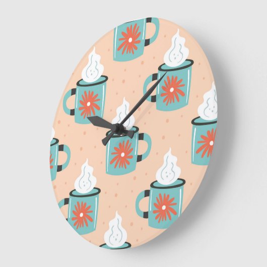 Licht Blauw Beker Naadloos Patroon. Grote Klok (Hoek)