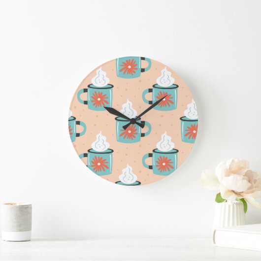 Licht Blauw Beker Naadloos Patroon. Grote Klok (Huis)