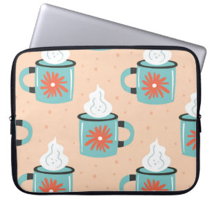 Licht Blauw Beker Naadloos Patroon. Laptop Sleeve