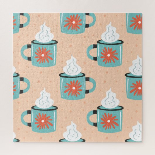 Licht Blauw Beker Naadloos Patroon. Legpuzzel (Verticaal)