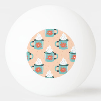 Licht Blauw Beker Naadloos Patroon. Pingpongbal