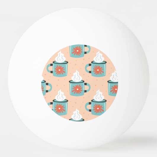 Licht Blauw Beker Naadloos Patroon. Pingpongbal (Voorkant)
