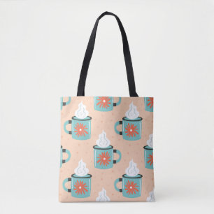 Licht Blauw Beker Naadloos Patroon. Tote Bag