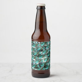 Licht blauw, belletjes op raster of baksteen effec bier etiket